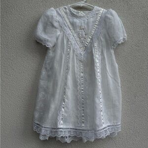 Vintage Gunne Sax by Jessica McClintock White Lace Prairie Kid's Dress 3T